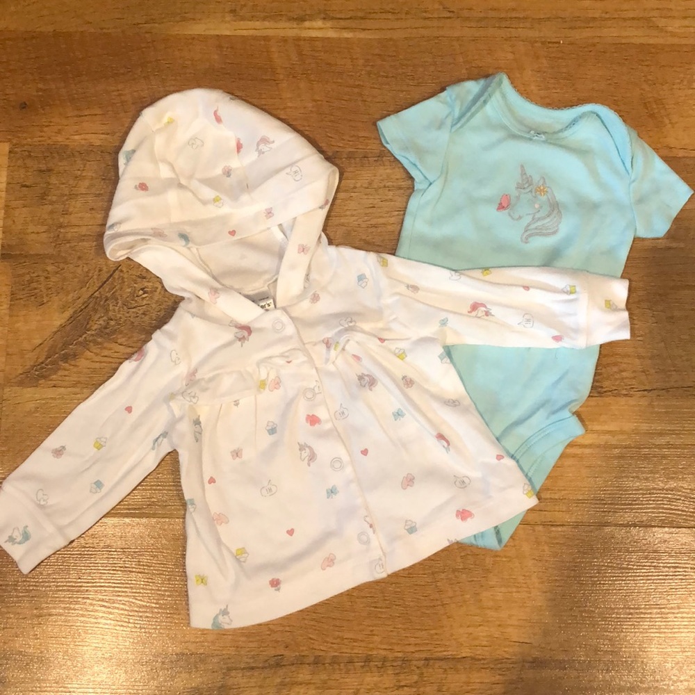 3m Carter’s Unicorn Onesie and Hoodie
